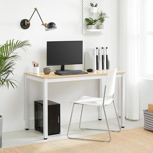 Laptoptafel, thuiskantoor, bureau, eenvoudige montage, metalen frame, 120D x 60W x 76H centimetres