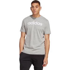 adidas Sportswear Essentials Single Jersey Linear Geborduurd Logo T-shirt - Heren - Grijs- 2XL