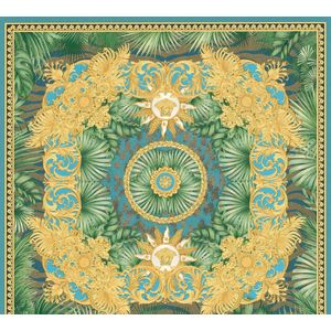 JUNGLE"" SATIJN GLANZEND MEDUSA HOOFD BEHANG | Design - blauw goud groen - A.S. Création Versace 5