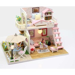 Miniatuurhuisje - bouwpakket - Miniature huisje - Diy dollhouse - Pink loft