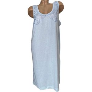 Dames katoenen mouwloos nachthemd XL blauw