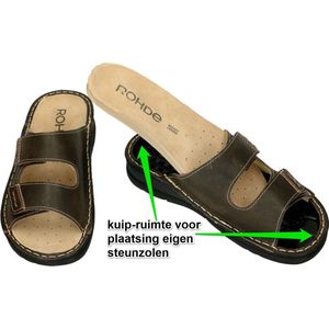 Rohde -Heren - bruin donker - pantoffels & slippers - maat 40