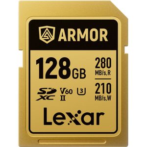 Lexar SDXC Pro Gold ARMOR UHS-II 128GB V60 IP68 Stainless Steel R280/W210MB/s
