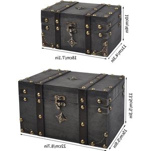 Handgemaakte Vintage Houten Opbergdozen Set - Decoratieve Opbergdozen - Vintage Stijl