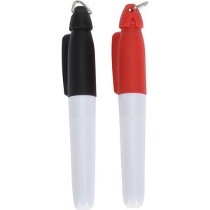 Pure2Improve Golfbal Markeer Pen 2 stuks Zwart en Rood