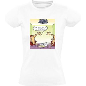 Giraf Dames T-shirt - ventilator - airco - dieren - grappig