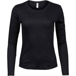 Tee Jays Dames/dames Interlock T-Shirt met lange mouwen (Zwart)