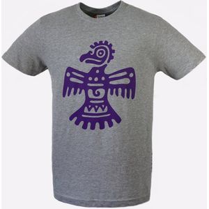 T-shirt heren grijs met print vogel maat XXL