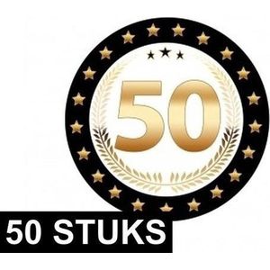 50x Luxe bierviltjes met 50 jaar zwart/goud - Themafeest 50 jaar - Abraham/Sarah feestversiering