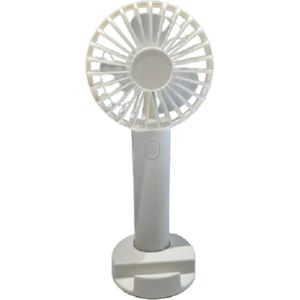 Useme - Hand ventilator - 3 standen - houder - aircooler staand - draagbare handventilator - mini ventilator - handventilator oplaadbaar - wit