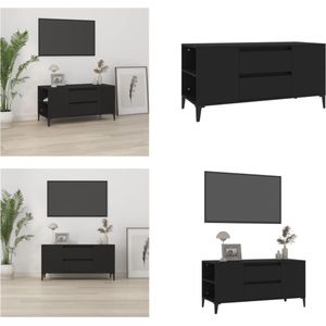 vidaXL Tv-meubel 102x44-5x50 cm bewerkt hout zwart - Tv-kast - Tv-kasten - Tv-meubel - Hifi-meubel