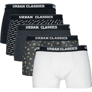 Urban Classics Boxer Shorts 5-Pack Boxerset zwart-grijs-wit XXL