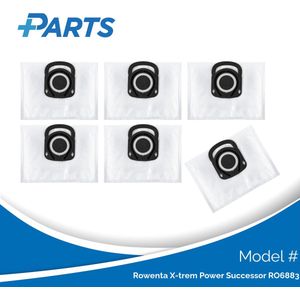 Rowenta X-trem Power Successor RO6883 Stofzakken (6 Stuks, Plus.Parts® alternatief voor ZR200540)