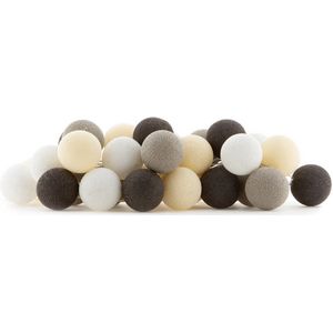 Cotton Ball Lights - Indoor lichtslinger - sfeerverlichting - LED - USB aansluiting - Taupe - 35 lampjes