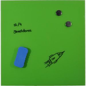 Desq magnetisch glasbord Groen | 45x45 cm| incl. wisser en stift