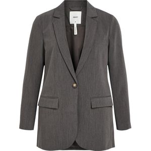 Object Sigrid L/S Blazer Medium Grey Melange