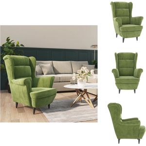 vidaXL Fluwelen Fauteuil - Lichtgroen - 81 x 90 x 96.5 cm (B x D x H) - Fauteuil