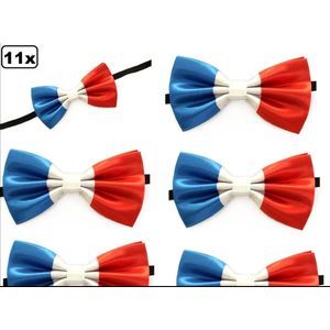 12x Vlinderstrik Franse vlag - Frankrijk landen vlag thema feest festival EK