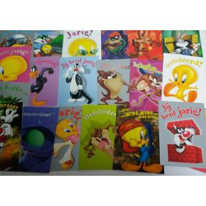 wenskaart + envelop - Looney Tunes - mix van 10 stuks