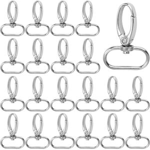 Pack of 20 Rotating Carabiners 32 mm D-Rings Metal Carabiner Hooks Keychain 360 Degree Carabiner Key Chain for Bags Clothes Lanyards - Rotating Carabiners - Metal Carabiner