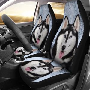 Stoelhoezen auto - Universeel - Stoelhoes voor in de auto - stoelovertrek - Siberische Husky - hond