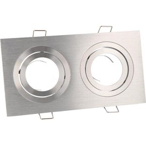 LED line Inbouwspot - Dubbel - Vierkant - Kantelbaar - 156x80 mm - GU10 Fitting - Aluminium