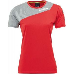 Kempa Core 2.0 Shirt Dames Rood-Donker Grijs Melange Maat M