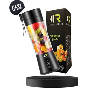 ReyFit Sports Draagbare Blender – Blender To Go– Portable Blender - Smoothie maker - Protein Shaker - Draadloos - Zwart - Black