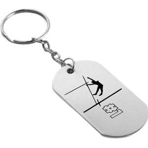 Akyol - polsstokhoogspringen sleutelhanger - Sport - familie vrienden - cadeau - 54 x 29mm