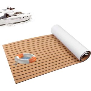 JGS Premium - Cocoarm Eva foam deck hardware marine bootvloer 90x240x0.5 cm zelfklevend synthetisch schuimgesp Een scheepsdek van EVA-schuim met antislip tapijt (Goud + Zwart)