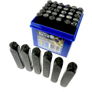 Slagletters en cijfers 8mm - Gehele alfabet - 36 dlg - Slag letters - SATRA