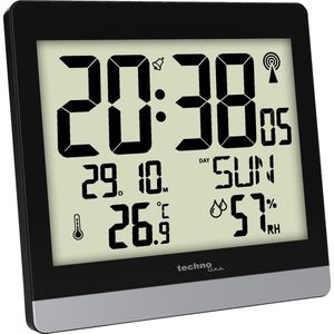 Digitale radiogestuurde wandklok / tafelklok - Thermometer / Hygrometer - Datum - snooze functie Technoline WS 8014