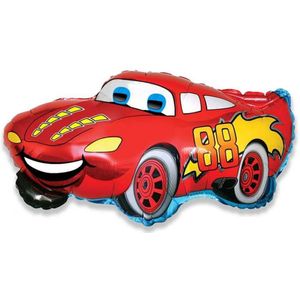 Auto folieballon smile GLIMLACH rood Cars 61cm (flat) [Promoballons Import]