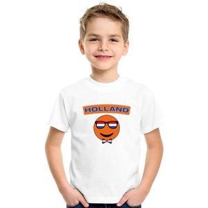 Holland coole smiley t-shirt wit kinderen 122/128