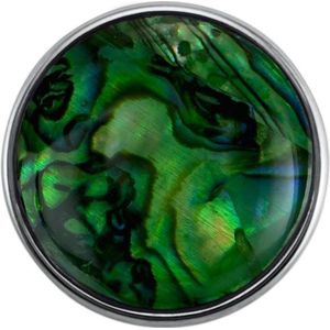 Quiges - Drukknoop 18mm Parelmoer Schelp Mix Groen - EBCM078