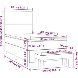 vidaXL - Boxspring - met - matras - fluweel - donkerblauw - 80x200 - cm