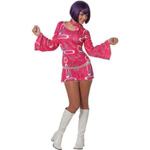 Sexy Hippie Disco jurkje roze Maat 34
