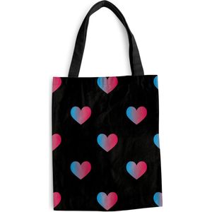 Schoudertas - Strandtas - Shopper Liefde - Roze - Blauw - Valentijn - 40x50 cm - Katoenen tas