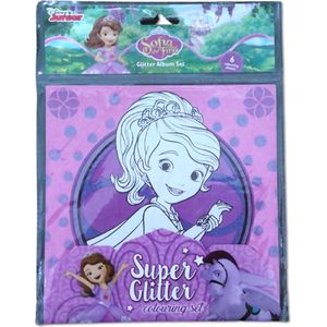 Disney Princess Sofia Glitter Album set - 6 kleurplaten met glitters - 21,5 x 27,5 cm