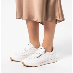 No Stress - Dames - Witte leren sneakers met rits - Maat 40