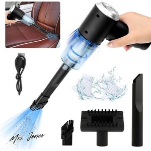 Mrs. Jones Handstofzuiger 998 Pa USB-oplaadbaar draagbaar licht 120 W mini stofzuiger draagbare autostofzuiger kleine stofzuiger voor buiten schoonmaken kantoor en dierenharen. .