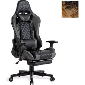 FOXSPORT Game Stoel - Gaming Stoel - Gaming Chair - Bureaustoelen - Bureaustoel Met Nekkussen & Verstelbaar Rugkussen - Instelbare Zithoogte - Gaming Accesoires - Met beensteunen - Zwart