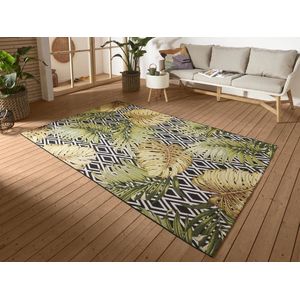 Flycarpets Flair Binnen & Buitenkleed Vloerkleed Geruit en Bladeren - Multi - 160x235 cm