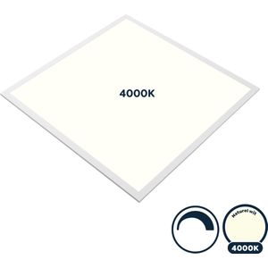 Led paneel 60x60cm dimbaar, naturel wit (4000K), 36W/3.600 lumen, goede lichtspreiding 120⁰, *dimbaar met led dimmer