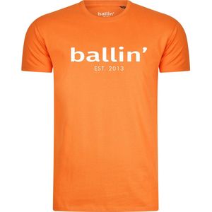 Ballin Est. 2013 - Heren Tee SS Regular Fit Shirt - Oranje - Maat XXL