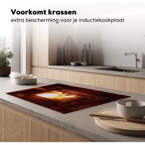 KitchenYeah® Inductie beschermer 77x51 cm - Open haard met een open deur - Kookplaataccessoires - Afdekplaat voor kookplaat - Inductiebeschermer - Inductiemat - Inductieplaat mat