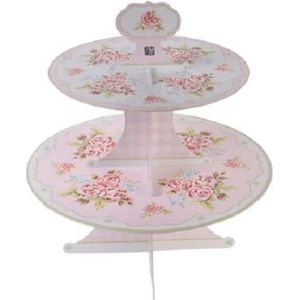 World of Jet - Zarah - 4 stuks - cakestand - cupcake plateau - cupcakes - taartplateau - karton - etagere - pastelkleuren - wegwerp maar kan hergebruikt worden