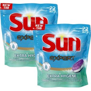 Sun Expert - Extra Hygiëne - vaatwastabletten - 3 x 22 tabs - Totaal 66 tabs - Voordeelverpakking