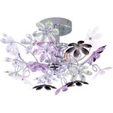 REALITY FLOWER Wandlamp - Chroom - excl.2x E14 - Bloemen in helder en Multikleur