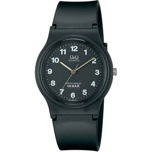 Q&Q VP46J004Y - Horloge - Sport - Analoog - Unisex - Plastic band - Rond - Cijfers - Kunststof - Zwart